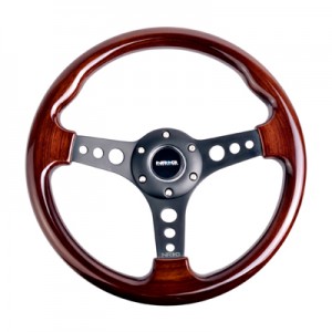 NRG Classic Wood w/ Chrome Spoke Style Steering Wheel 350mm